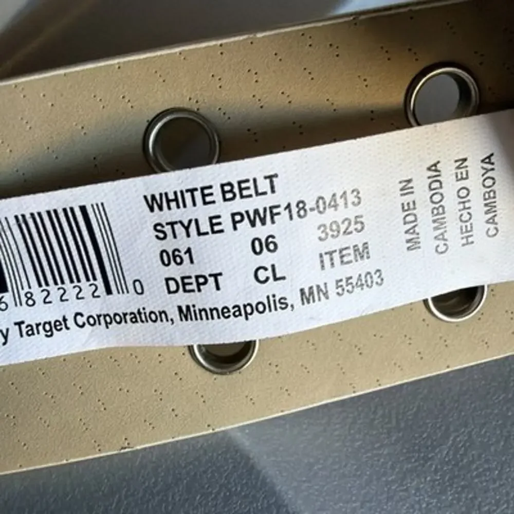 Women's Grommet Belt Wild Fable White Size Small